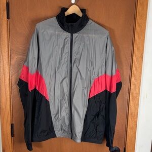 Original Use Mens XL Gray and Red light weight thin windbreaker